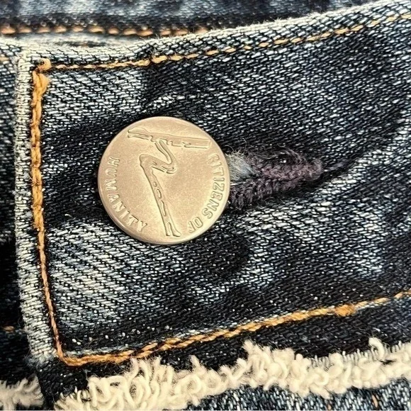 Citizens of Humanity LIYA High Rise Classic Fit Jeans 31 Button Fly Distressed - Picture 4 of 12